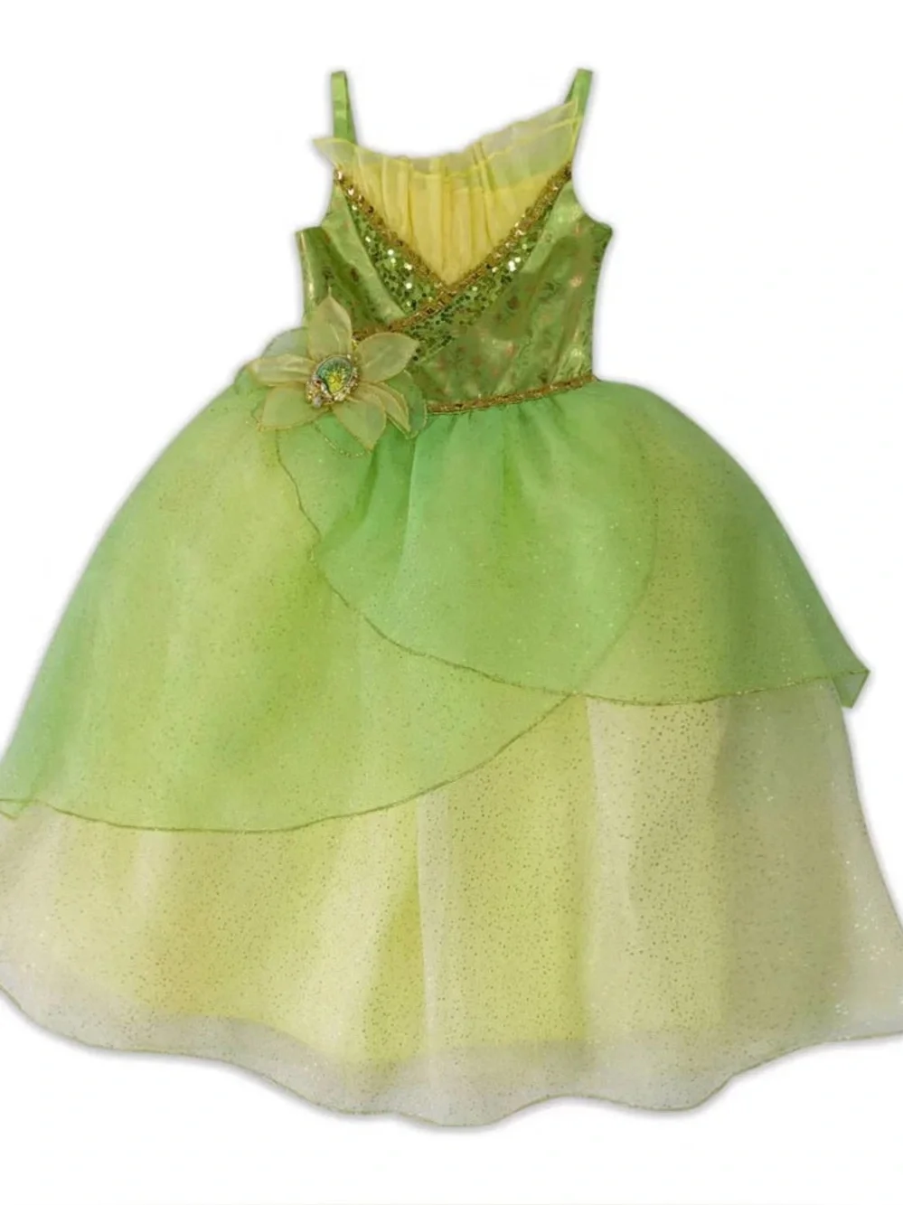 Disney princess  Green and Yellow Sequin Tulle Dress